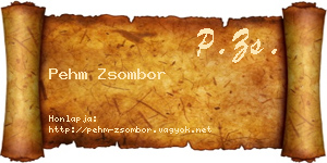 Pehm Zsombor névjegykártya